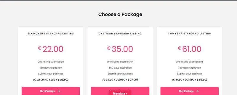 Choose your listing time